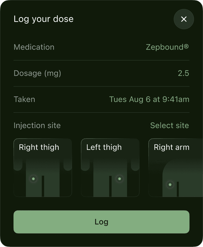 Dose tracking interface